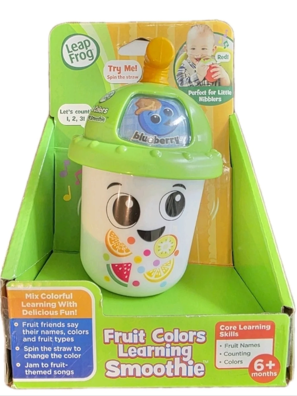 Leap Frog Fruit Colors Learning Smoothie Cup Teether Lights Up 6 Months NEW Song